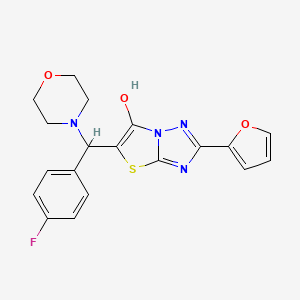 molecular formula C19H17FN4O3S B6478421 5-[(4-fluorophenyl)(morpholin-4-yl)methyl]-2-(furan-2-yl)-[1,2,4]triazolo[3,2-b][1,3]thiazol-6-ol CAS No. 887222-09-5
