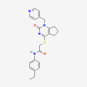 N-(4-ethylphenyl)-2-({2-oxo-1-[(pyridin-4-yl)methyl]-1H,2H,5H,6H,7H-cyclopenta[d]pyrimidin-4-yl}sulfanyl)acetamide