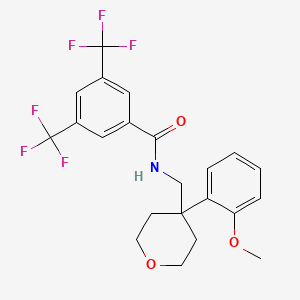 molecular formula C22H21F6NO3 B6478432 N-{[4-(2-methoxyphenyl)oxan-4-yl]methyl}-3,5-bis(trifluoromethyl)benzamide CAS No. 1324212-18-1