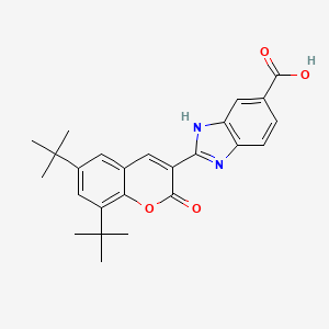 2-(6,8-di-tert-butyl-2-oxo-2H-chromen-3-yl)-1H-1,3-benzodiazole-5-carboxylic acid