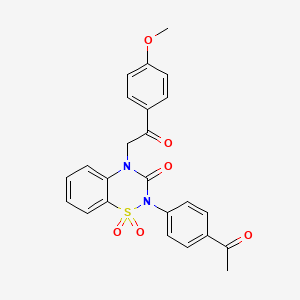 molecular formula C24H20N2O6S B6478444 2-(4-acetylphenyl)-4-[2-(4-methoxyphenyl)-2-oxoethyl]-3,4-dihydro-2H-1lambda6,2,4-benzothiadiazine-1,1,3-trione CAS No. 895641-04-0