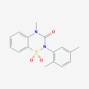 molecular formula C16H16N2O3S B6478452 2-(2,5-dimethylphenyl)-4-methyl-3,4-dihydro-2H-1lambda6,2,4-benzothiadiazine-1,1,3-trione CAS No. 896700-94-0