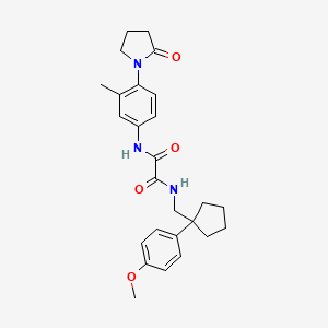 molecular formula C26H31N3O4 B6478501 N-{[1-(4-methoxyphenyl)cyclopentyl]methyl}-N'-[3-methyl-4-(2-oxopyrrolidin-1-yl)phenyl]ethanediamide CAS No. 1251560-91-4