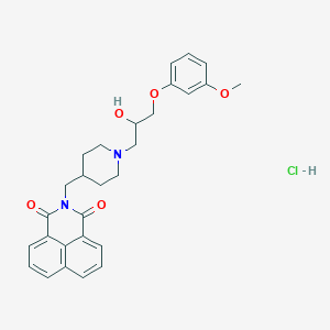 molecular formula C28H31ClN2O5 B6478508 3-({1-[2-hydroxy-3-(3-methoxyphenoxy)propyl]piperidin-4-yl}methyl)-3-azatricyclo[7.3.1.0^{5,13}]trideca-1(12),5,7,9(13),10-pentaene-2,4-dione hydrochloride CAS No. 478614-50-5