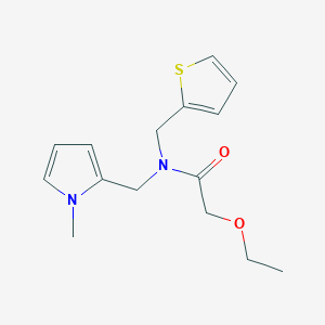 molecular formula C15H20N2O2S B6478523 2-ethoxy-N-[(1-methyl-1H-pyrrol-2-yl)methyl]-N-[(thiophen-2-yl)methyl]acetamide CAS No. 1324548-66-4