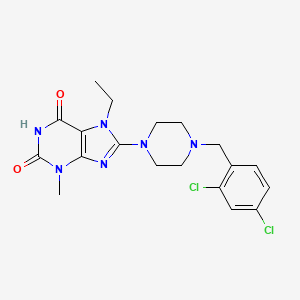 molecular formula C19H22Cl2N6O2 B6478529 8-{4-[(2,4-dichlorophenyl)methyl]piperazin-1-yl}-7-ethyl-3-methyl-2,3,6,7-tetrahydro-1H-purine-2,6-dione CAS No. 878429-84-6