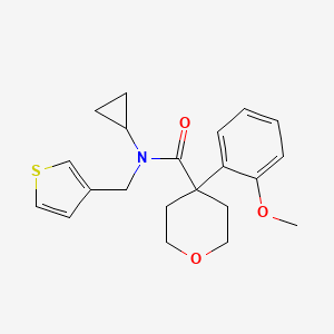 molecular formula C21H25NO3S B6478535 N-cyclopropyl-4-(2-methoxyphenyl)-N-[(thiophen-3-yl)methyl]oxane-4-carboxamide CAS No. 1324691-45-3