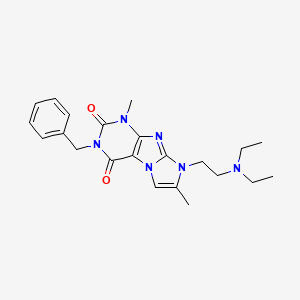 molecular formula C22H28N6O2 B6478550 3-benzyl-8-[2-(diethylamino)ethyl]-1,7-dimethyl-1H,2H,3H,4H,8H-imidazo[1,2-g]purine-2,4-dione CAS No. 919041-17-1