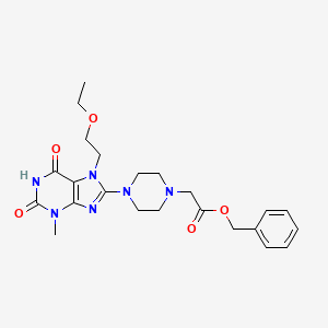 molecular formula C23H30N6O5 B6478555 benzyl 2-{4-[7-(2-ethoxyethyl)-3-methyl-2,6-dioxo-2,3,6,7-tetrahydro-1H-purin-8-yl]piperazin-1-yl}acetate CAS No. 898420-09-2