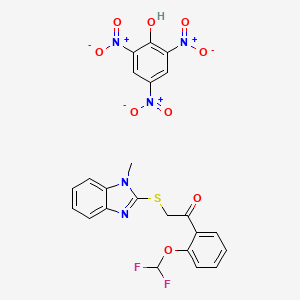 molecular formula C23H17F2N5O9S B6478579 1-[2-(difluoromethoxy)phenyl]-2-[(1-methyl-1H-1,3-benzodiazol-2-yl)sulfanyl]ethan-1-one; 2,4,6-trinitrophenol CAS No. 381165-88-4