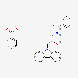 1-(9H-carbazol-9-yl)-3-[(1-phenylethyl)amino]propan-2-ol; benzoic acid