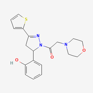 molecular formula C19H21N3O3S B6478616 1-[5-(2-hydroxyphenyl)-3-(thiophen-2-yl)-4,5-dihydro-1H-pyrazol-1-yl]-2-(morpholin-4-yl)ethan-1-one CAS No. 876941-47-8
