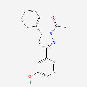 molecular formula C17H16N2O2 B6478618 1-[3-(3-hydroxyphenyl)-5-phenyl-4,5-dihydro-1H-pyrazol-1-yl]ethan-1-one CAS No. 887197-57-1