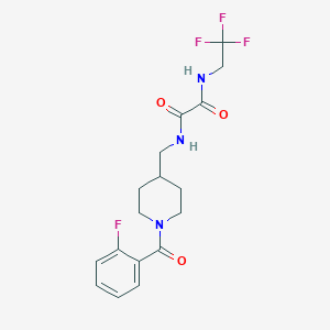 molecular formula C17H19F4N3O3 B6478621 N'-{[1-(2-fluorobenzoyl)piperidin-4-yl]methyl}-N-(2,2,2-trifluoroethyl)ethanediamide CAS No. 1286697-45-7