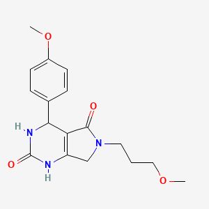molecular formula C17H21N3O4 B6478630 4-(4-methoxyphenyl)-6-(3-methoxypropyl)-1H,2H,3H,4H,5H,6H,7H-pyrrolo[3,4-d]pyrimidine-2,5-dione CAS No. 923133-47-5