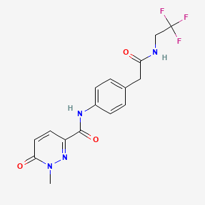 molecular formula C16H15F3N4O3 B6478639 1-methyl-6-oxo-N-(4-{[(2,2,2-trifluoroethyl)carbamoyl]methyl}phenyl)-1,6-dihydropyridazine-3-carboxamide CAS No. 1286727-01-2
