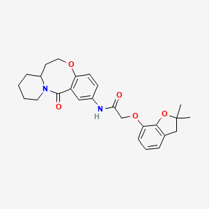molecular formula C26H30N2O5 B6478646 2-[(2,2-dimethyl-2,3-dihydro-1-benzofuran-7-yl)oxy]-N-{2-oxo-9-oxa-1-azatricyclo[10.4.0.0^{3,8}]hexadeca-3,5,7-trien-5-yl}acetamide CAS No. 1325691-49-3