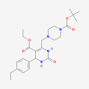 molecular formula C25H36N4O5 B6478690 ethyl 6-({4-[(tert-butoxy)carbonyl]piperazin-1-yl}methyl)-4-(4-ethylphenyl)-2-oxo-1,2,3,4-tetrahydropyrimidine-5-carboxylate CAS No. 1261021-46-8