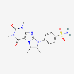 molecular formula C17H18N6O4S B6478699 4-{1,3,6,7-tetramethyl-2,4-dioxo-1H,2H,3H,4H,8H-imidazo[1,2-g]purin-8-yl}benzene-1-sulfonamide CAS No. 921063-93-6