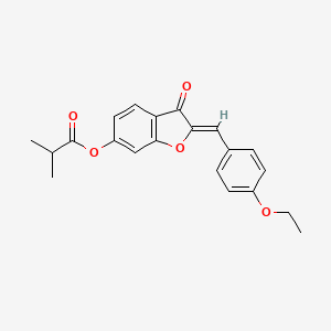 molecular formula C21H20O5 B6478706 (2Z)-2-[(4-ethoxyphenyl)methylidene]-3-oxo-2,3-dihydro-1-benzofuran-6-yl 2-methylpropanoate CAS No. 622823-70-5