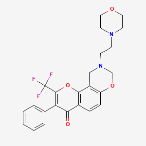 molecular formula C24H23F3N2O4 B6478712 9-[2-(morpholin-4-yl)ethyl]-3-phenyl-2-(trifluoromethyl)-4H,8H,9H,10H-chromeno[8,7-e][1,3]oxazin-4-one CAS No. 929512-84-5
