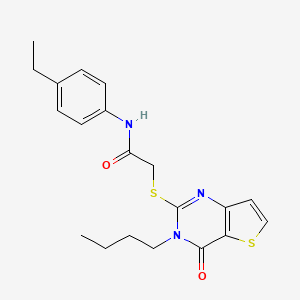 molecular formula C20H23N3O2S2 B6478740 2-({3-butyl-4-oxo-3H,4H-thieno[3,2-d]pyrimidin-2-yl}sulfanyl)-N-(4-ethylphenyl)acetamide CAS No. 1260634-59-0