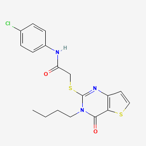molecular formula C18H18ClN3O2S2 B6478748 2-({3-butyl-4-oxo-3H,4H-thieno[3,2-d]pyrimidin-2-yl}sulfanyl)-N-(4-chlorophenyl)acetamide CAS No. 1260935-21-4