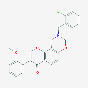 molecular formula C25H20ClNO4 B6478779 9-[(2-chlorophenyl)methyl]-3-(2-methoxyphenyl)-4H,8H,9H,10H-chromeno[8,7-e][1,3]oxazin-4-one CAS No. 929440-47-1