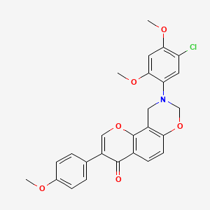 molecular formula C26H22ClNO6 B6478821 9-(5-chloro-2,4-dimethoxyphenyl)-3-(4-methoxyphenyl)-4H,8H,9H,10H-chromeno[8,7-e][1,3]oxazin-4-one CAS No. 929493-81-2