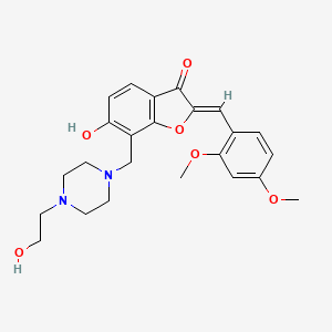 B6478843 (2Z)-2-[(2,4-dimethoxyphenyl)methylidene]-6-hydroxy-7-{[4-(2-hydroxyethyl)piperazin-1-yl]methyl}-2,3-dihydro-1-benzofuran-3-one CAS No. 869078-48-8