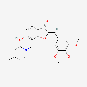 molecular formula C25H29NO6 B6478844 (2Z)-6-hydroxy-7-[(4-methylpiperidin-1-yl)methyl]-2-[(3,4,5-trimethoxyphenyl)methylidene]-2,3-dihydro-1-benzofuran-3-one CAS No. 887213-70-9