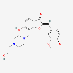 molecular formula C24H28N2O6 B6478862 (2Z)-2-[(3,4-dimethoxyphenyl)methylidene]-6-hydroxy-7-{[4-(2-hydroxyethyl)piperazin-1-yl]methyl}-2,3-dihydro-1-benzofuran-3-one CAS No. 869078-46-6