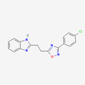 molecular formula C17H13ClN4O B6478900 2-{2-[3-(4-chlorophenyl)-1,2,4-oxadiazol-5-yl]ethyl}-1H-1,3-benzodiazole CAS No. 929845-29-4