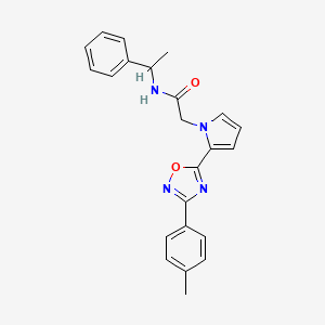 molecular formula C23H22N4O2 B6478903 2-{2-[3-(4-methylphenyl)-1,2,4-oxadiazol-5-yl]-1H-pyrrol-1-yl}-N-(1-phenylethyl)acetamide CAS No. 1260626-96-7