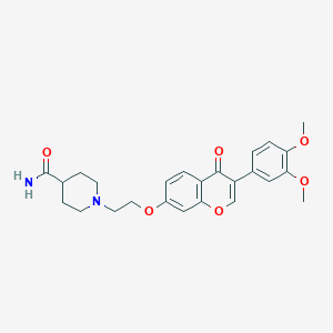 molecular formula C25H28N2O6 B6478914 1-(2-{[3-(3,4-dimethoxyphenyl)-4-oxo-4H-chromen-7-yl]oxy}ethyl)piperidine-4-carboxamide CAS No. 921141-36-8