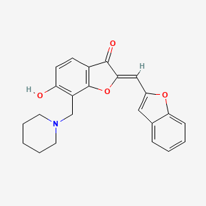 molecular formula C23H21NO4 B6478917 (2Z)-2-[(1-benzofuran-2-yl)methylidene]-6-hydroxy-7-[(piperidin-1-yl)methyl]-2,3-dihydro-1-benzofuran-3-one CAS No. 929827-22-5