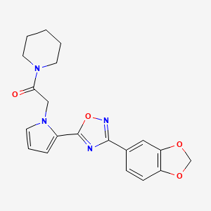 2-{2-[3-(2H-1,3-benzodioxol-5-yl)-1,2,4-oxadiazol-5-yl]-1H-pyrrol-1-yl}-1-(piperidin-1-yl)ethan-1-one