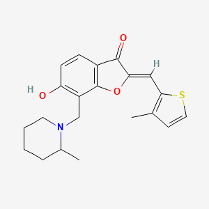 molecular formula C21H23NO3S B6478930 (2Z)-6-hydroxy-7-[(2-methylpiperidin-1-yl)methyl]-2-[(3-methylthiophen-2-yl)methylidene]-2,3-dihydro-1-benzofuran-3-one CAS No. 929433-39-6