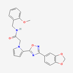 molecular formula C23H20N4O5 B6478951 2-{2-[3-(2H-1,3-benzodioxol-5-yl)-1,2,4-oxadiazol-5-yl]-1H-pyrrol-1-yl}-N-[(2-methoxyphenyl)methyl]acetamide CAS No. 1260925-80-1