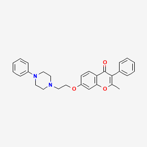 molecular formula C28H28N2O3 B6478964 2-methyl-3-phenyl-7-[2-(4-phenylpiperazin-1-yl)ethoxy]-4H-chromen-4-one CAS No. 903196-29-2