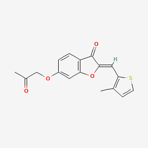 (2Z)-2-[(3-methylthiophen-2-yl)methylidene]-6-(2-oxopropoxy)-2,3-dihydro-1-benzofuran-3-one