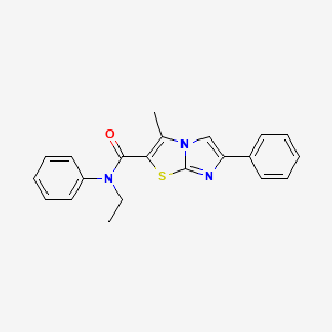 molecular formula C21H19N3OS B6478979 N-ethyl-3-methyl-N,6-diphenylimidazo[2,1-b][1,3]thiazole-2-carboxamide CAS No. 879918-17-9