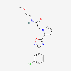 molecular formula C17H17ClN4O3 B6478984 2-{2-[3-(3-chlorophenyl)-1,2,4-oxadiazol-5-yl]-1H-pyrrol-1-yl}-N-(2-methoxyethyl)acetamide CAS No. 1260948-64-8