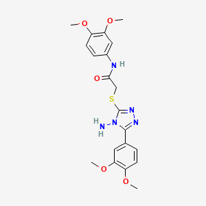 molecular formula C20H23N5O5S B6479040 2-{[4-amino-5-(3,4-dimethoxyphenyl)-4H-1,2,4-triazol-3-yl]sulfanyl}-N-(3,4-dimethoxyphenyl)acetamide CAS No. 880805-16-3