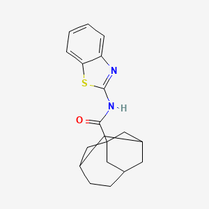 N-(1,3-benzothiazol-2-yl)tricyclo[4.3.1.1^{3,8}]undecane-1-carboxamide