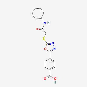 molecular formula C17H19N3O4S B6479077 4-(5-{[(cyclohexylcarbamoyl)methyl]sulfanyl}-1,3,4-oxadiazol-2-yl)benzoic acid CAS No. 881445-79-0