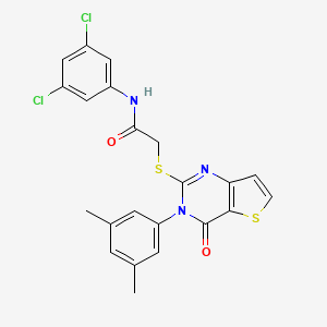molecular formula C22H17Cl2N3O2S2 B6479121 N-(3,5-dichlorophenyl)-2-{[3-(3,5-dimethylphenyl)-4-oxo-3H,4H-thieno[3,2-d]pyrimidin-2-yl]sulfanyl}acetamide CAS No. 1260987-36-7