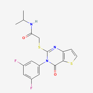 molecular formula C17H15F2N3O2S2 B6479184 2-{[3-(3,5-difluorophenyl)-4-oxo-3H,4H-thieno[3,2-d]pyrimidin-2-yl]sulfanyl}-N-(propan-2-yl)acetamide CAS No. 1261004-55-0