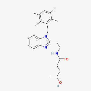 4-hydroxy-N-(2-{1-[(2,3,5,6-tetramethylphenyl)methyl]-1H-1,3-benzodiazol-2-yl}ethyl)pentanamide