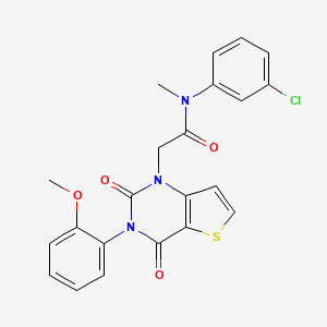 molecular formula C22H18ClN3O4S B6479194 N-(3-chlorophenyl)-2-[3-(2-methoxyphenyl)-2,4-dioxo-1H,2H,3H,4H-thieno[3,2-d]pyrimidin-1-yl]-N-methylacetamide CAS No. 1260942-12-8